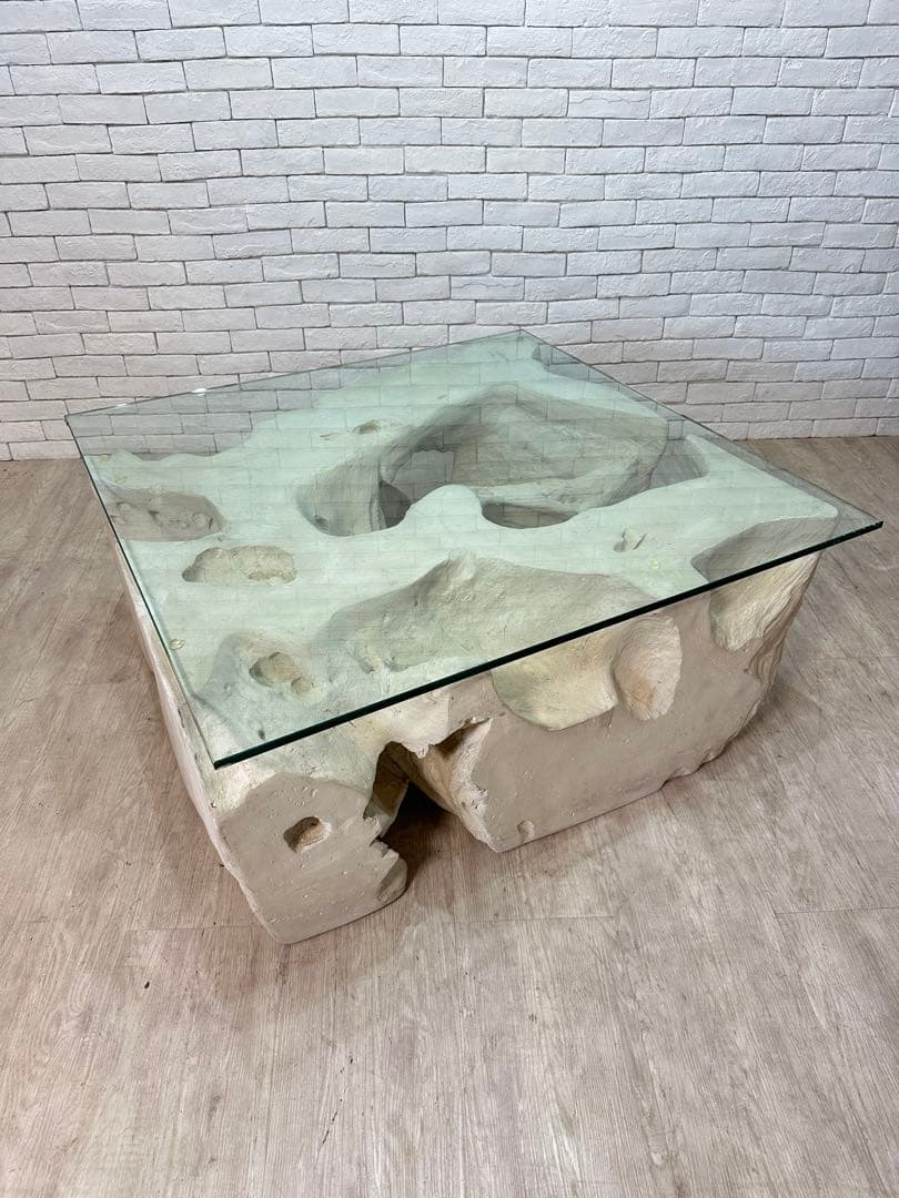 【東京都内23区配送無料】　アメリカ　輸入品　センターテーブル　ガラス　リビング