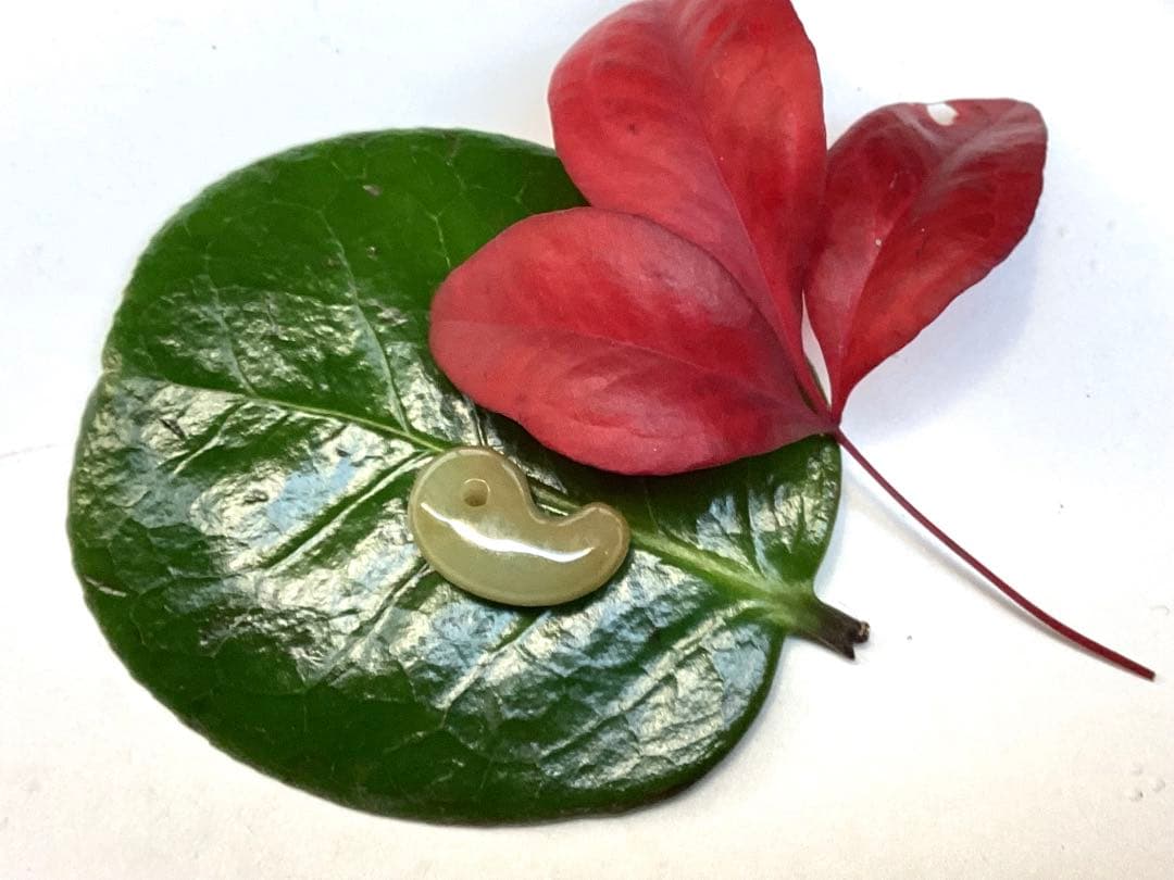 超極上レア物✳一番数少ない幻の幸運の黄色‼️ 糸魚川翡翠勾玉ガラス質　鑑別書取得品