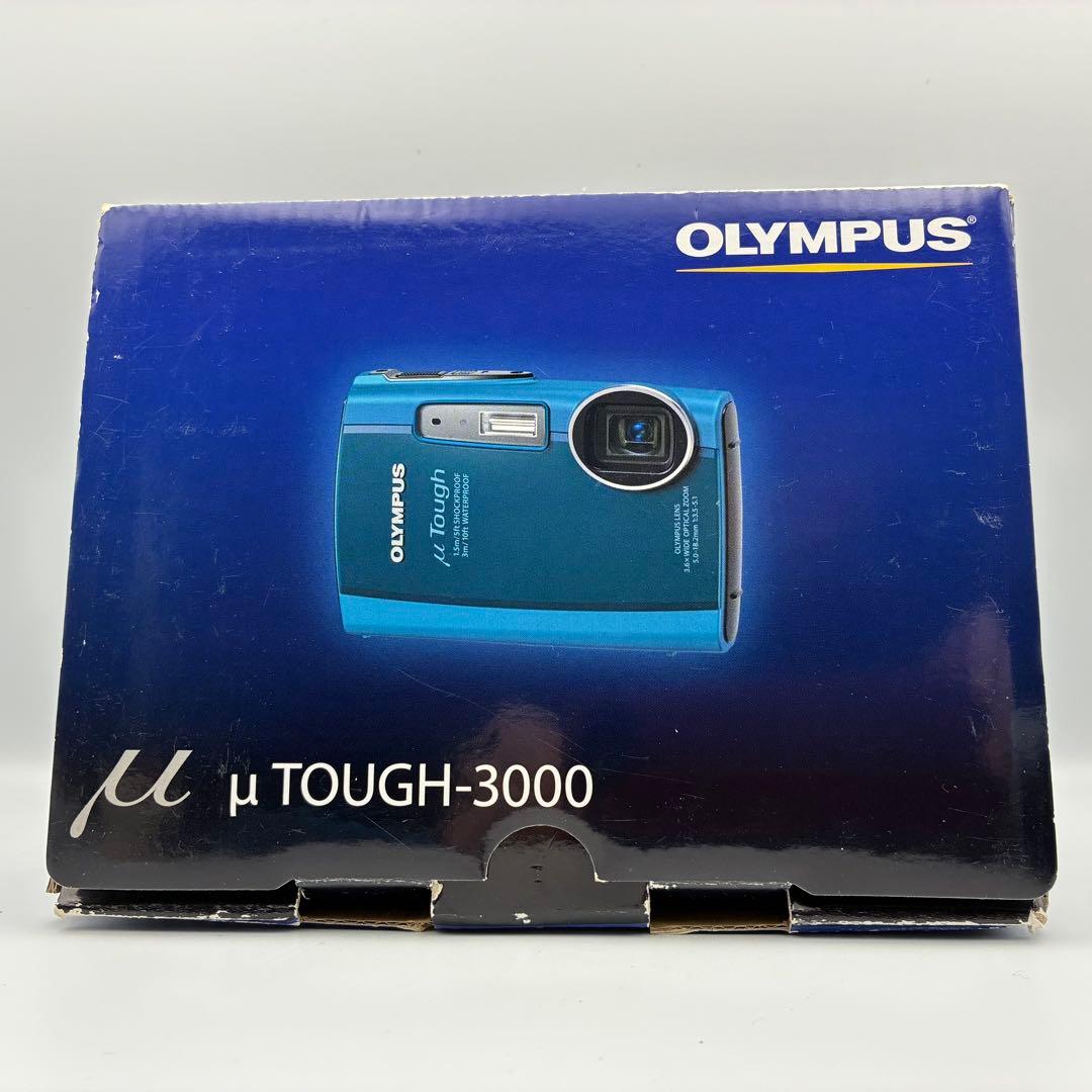 防水・内蔵メモリ1GB OLYMPUS μ TOUGH-3000 動作品 ブルー