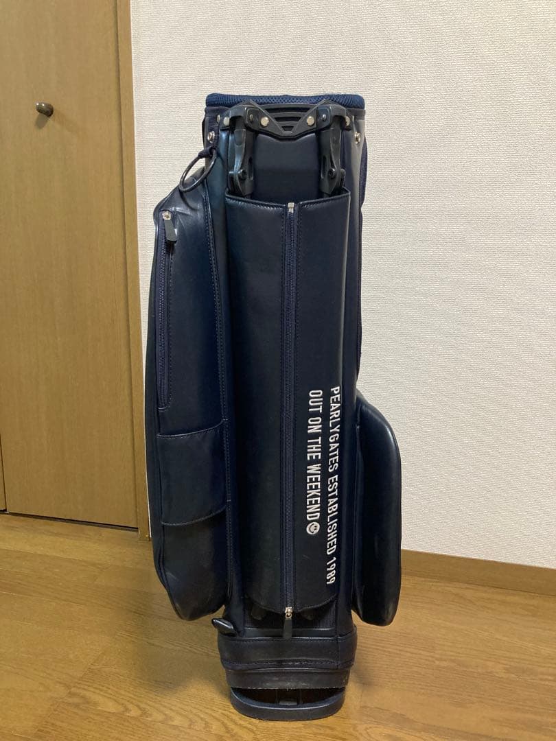 訳ありPEARLYGATES パーリーゲイツ キャディバッグ ネイビー スタンド