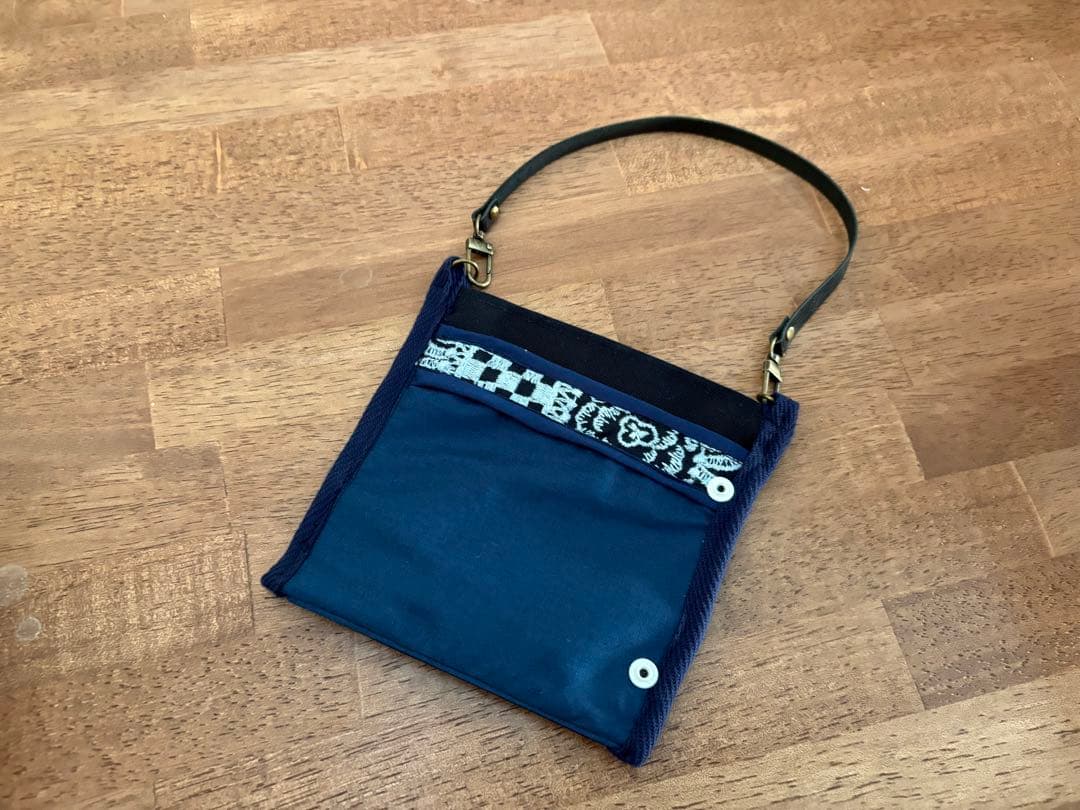 【ぽんぽこりん様】木工リング飾りバッグ＋ショルダー