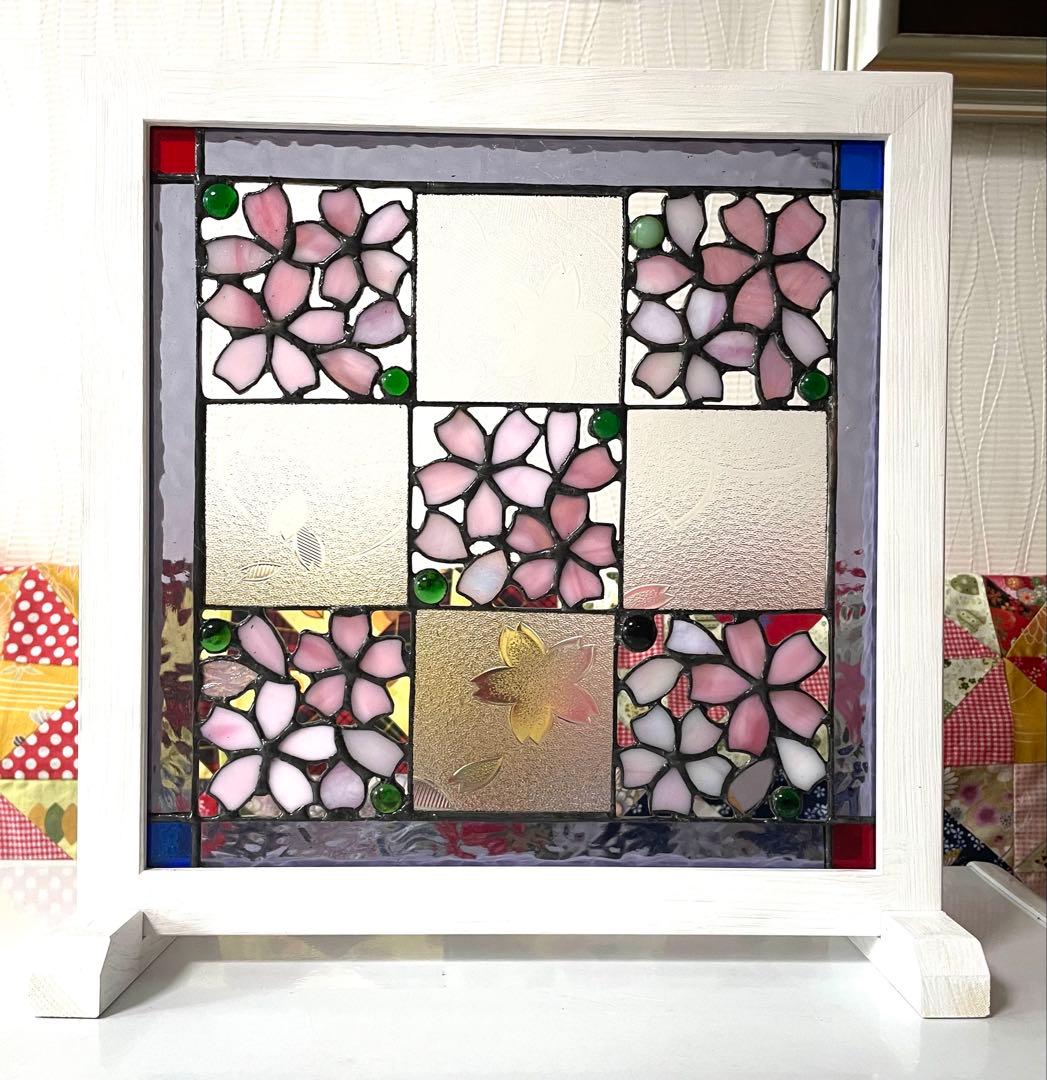 ステンドグラスパネル【桜】