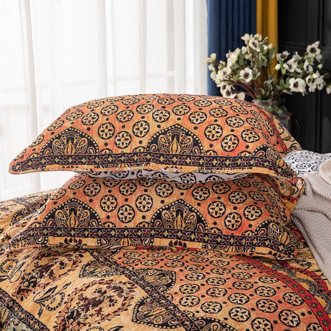 キルトベッドカバー3点セット綿マルチカバー キルティング 112