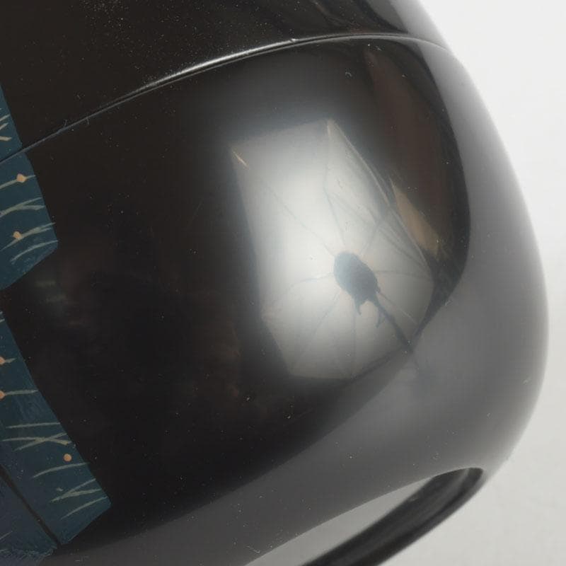 茶道具　加賀蒔絵師　岩倉利慶作　即中斎好写　誰袖蒔絵　平棗　共箱　V　9681