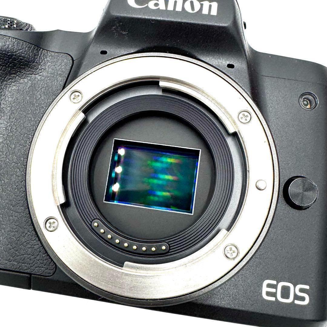 動作良好 Canon EOS Kiss M レンズキット ミラーレス ブラック