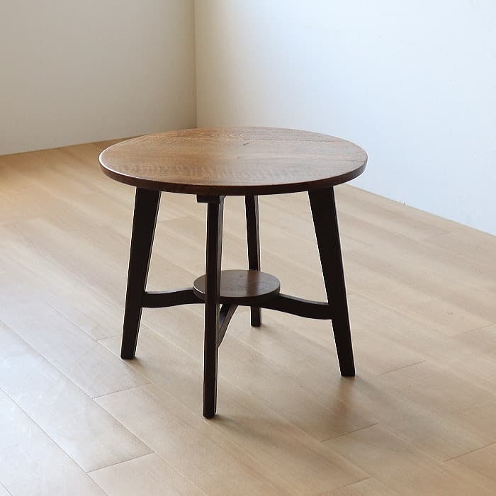 アンティーク サイド ヴィンテージ 丸テーブル ナラ 無垢材