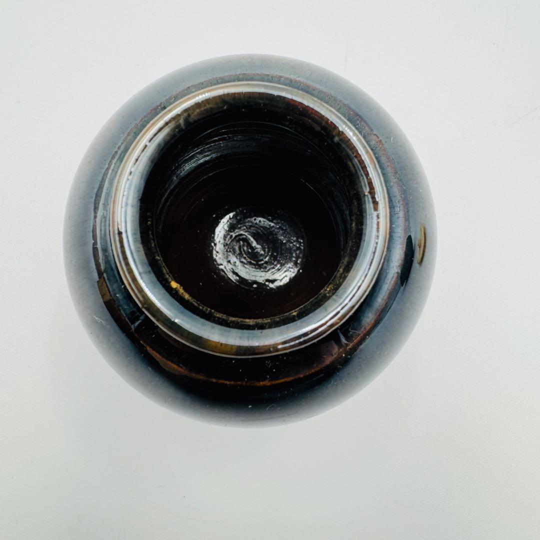 【小瀬戸　加藤唐三郎　文琳茶入　仕覆　共箱】茶道具　骨董　アンティーク