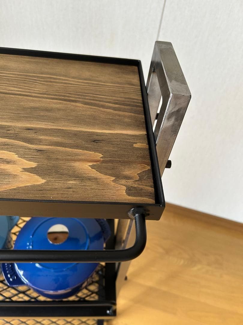 キッチン3段シェルフ　スタイリッシュ　オシャレ　アイアン家具