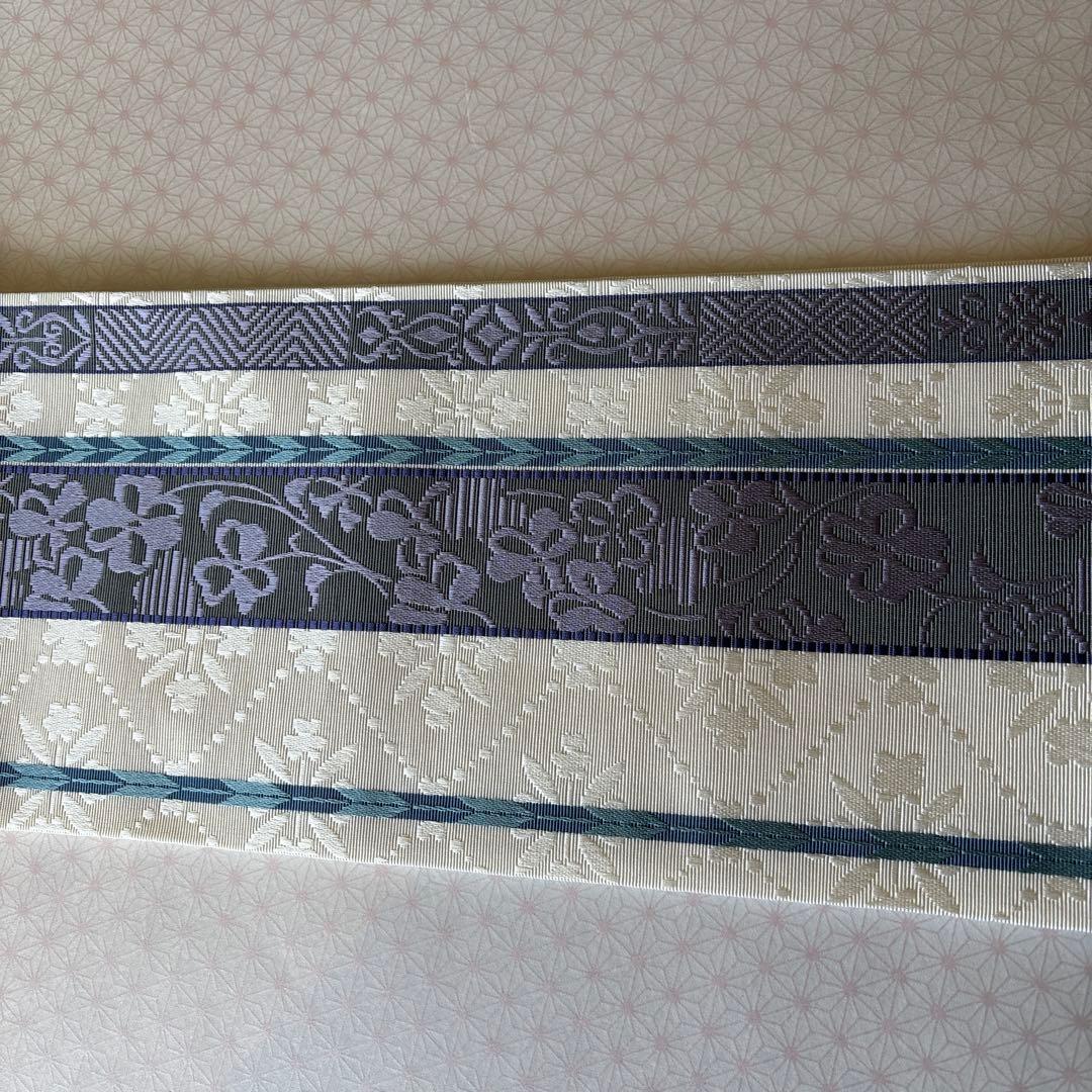 OB85本場筑前博多織小袋帯　半幅帯　椿 本袋　正絹　新品