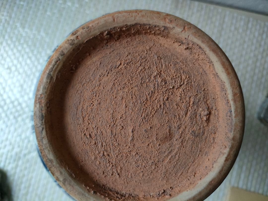 ●染付 青花 花瓶／中国陶磁器 画賛 蓮池水鳥図 高口花入れ