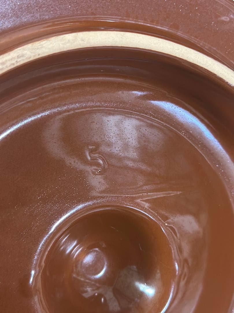 常滑焼/味噌蓋付かめ8号？日本製/梅干/味噌/漬物 漬物容器　大