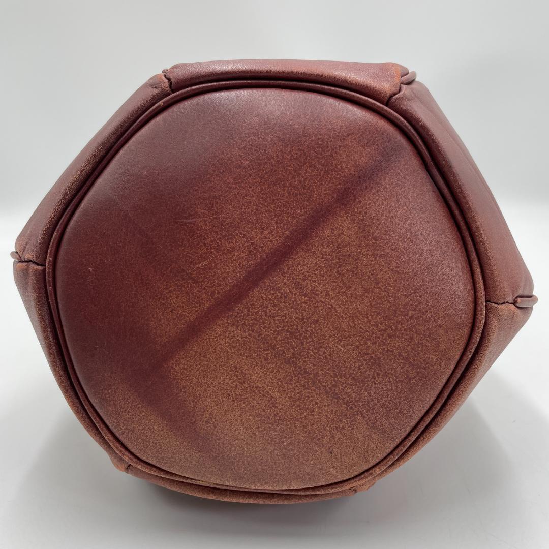 良品 Cartier ショルダーバッグ レザー ボルドー マストライン 巾着