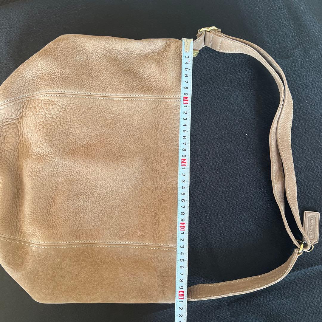 COACH ベージュ レザー ショルダーバッグ　オールドコーチ