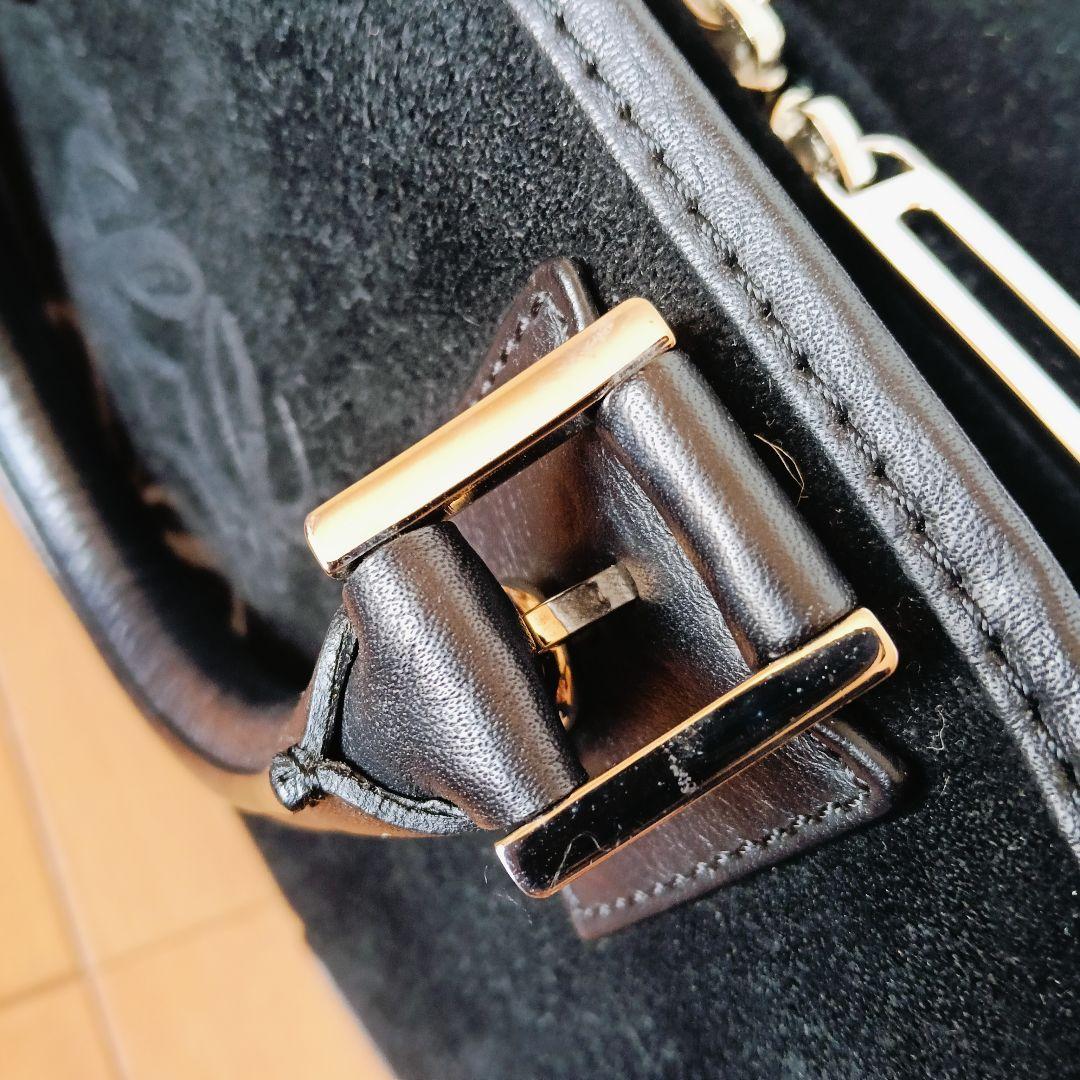 LOEWE アマソナ 28　スエード　ブラック　黒