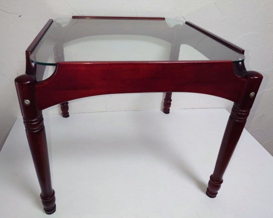 ガラステーブル 木製脚 コーヒー珈琲テーブル サイドテーブル 机 ちゃぶ台 座卓