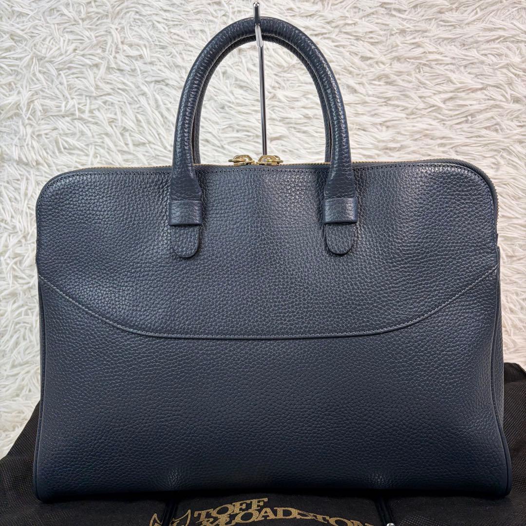 未使用級✨トフアンドロードストーン スモールブリーフ ゴールド金具 ネイビー