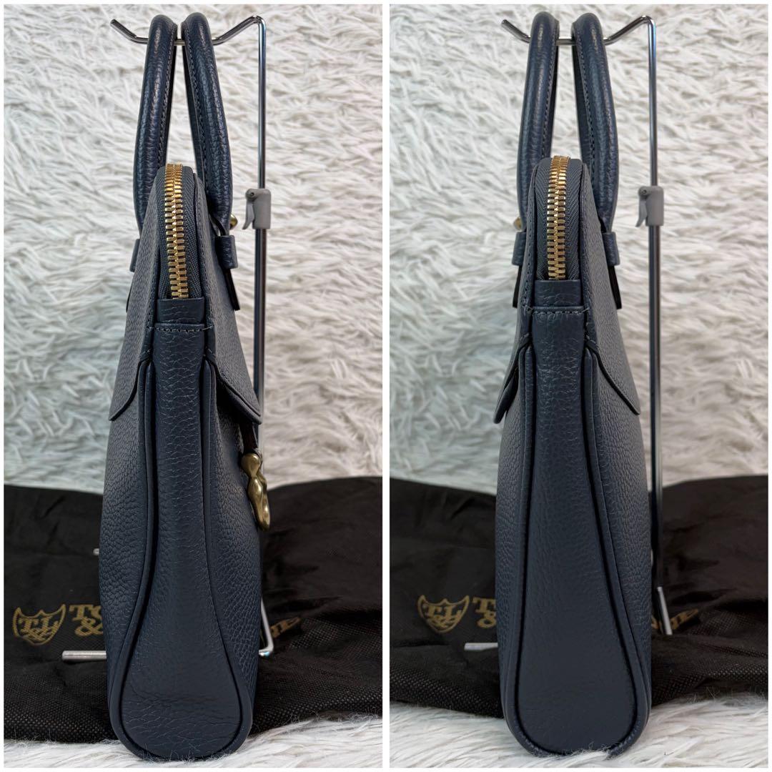 未使用級✨トフアンドロードストーン スモールブリーフ ゴールド金具 ネイビー