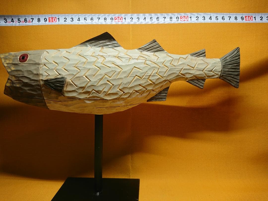 【美品】大型　魚　彫像　オブジェ　置物　インテリア　工芸品　美術品　A3218