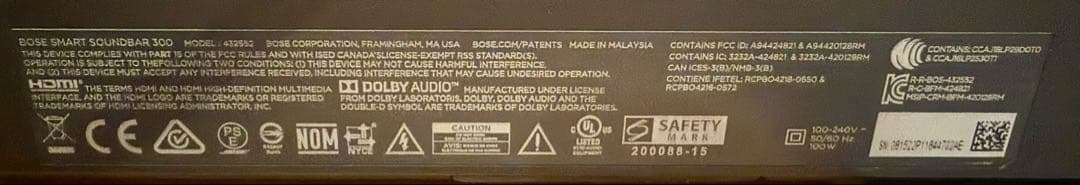 BOSE smart soundbar 300 スマートサウンドバー300