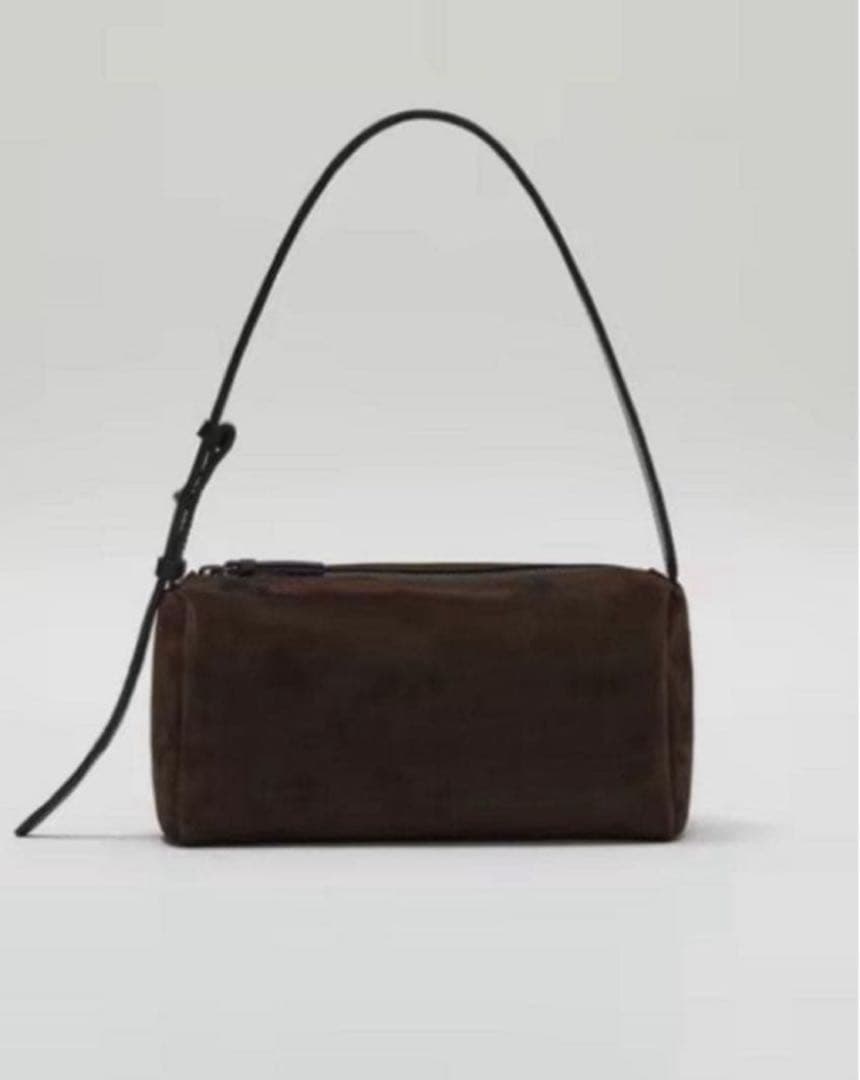 韓国発⭐︎FACADE PATTERN ボックスバッグ本革　スエード　ブラウン