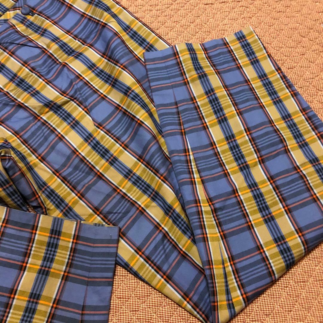 希少 クロエゴルフ Chloe GOLF チェックパンツ 綿100% 9号 美品