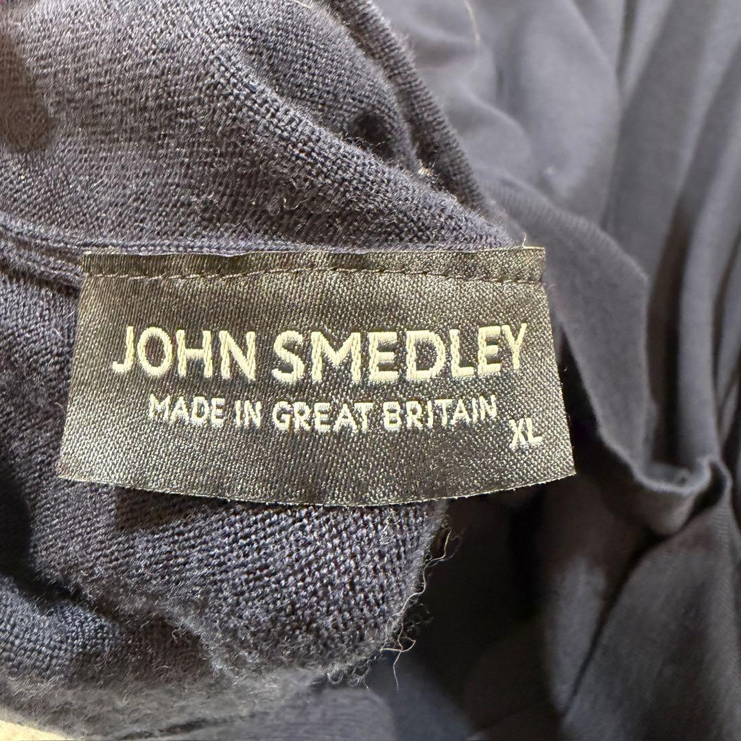 ジョンスメドレー ネイビー　タートルネック　ニット　XLサイズ ウール