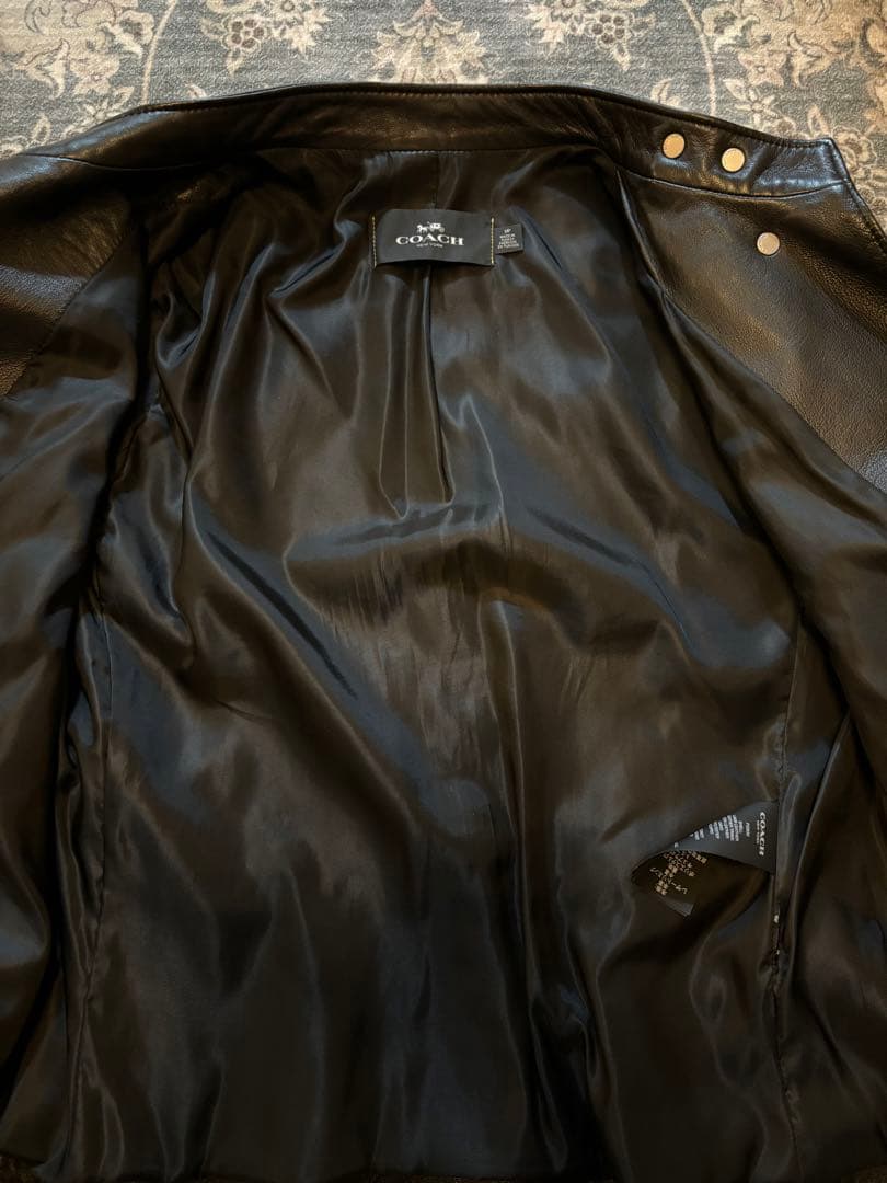 coachコーチ ラムレザージャケッ ト ブラック