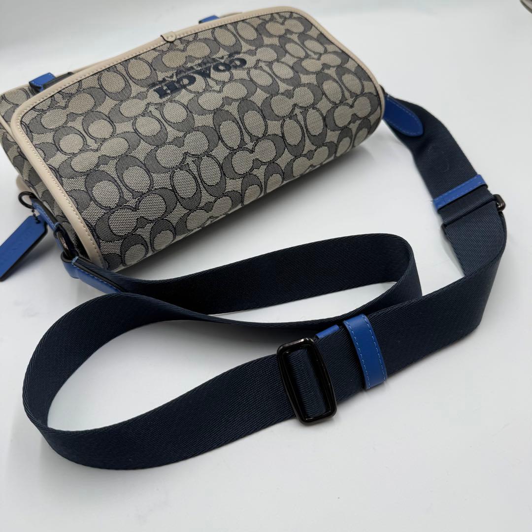 未使用級✨ コーチ リーグ メッセンジャーバッグ シグネチャー ジャガード 白