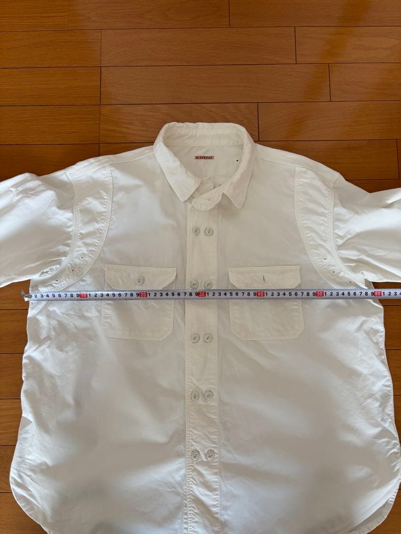 キャピタル KAPITAL コットンシャツ ホワイト ミリタリー ワークシャツ
