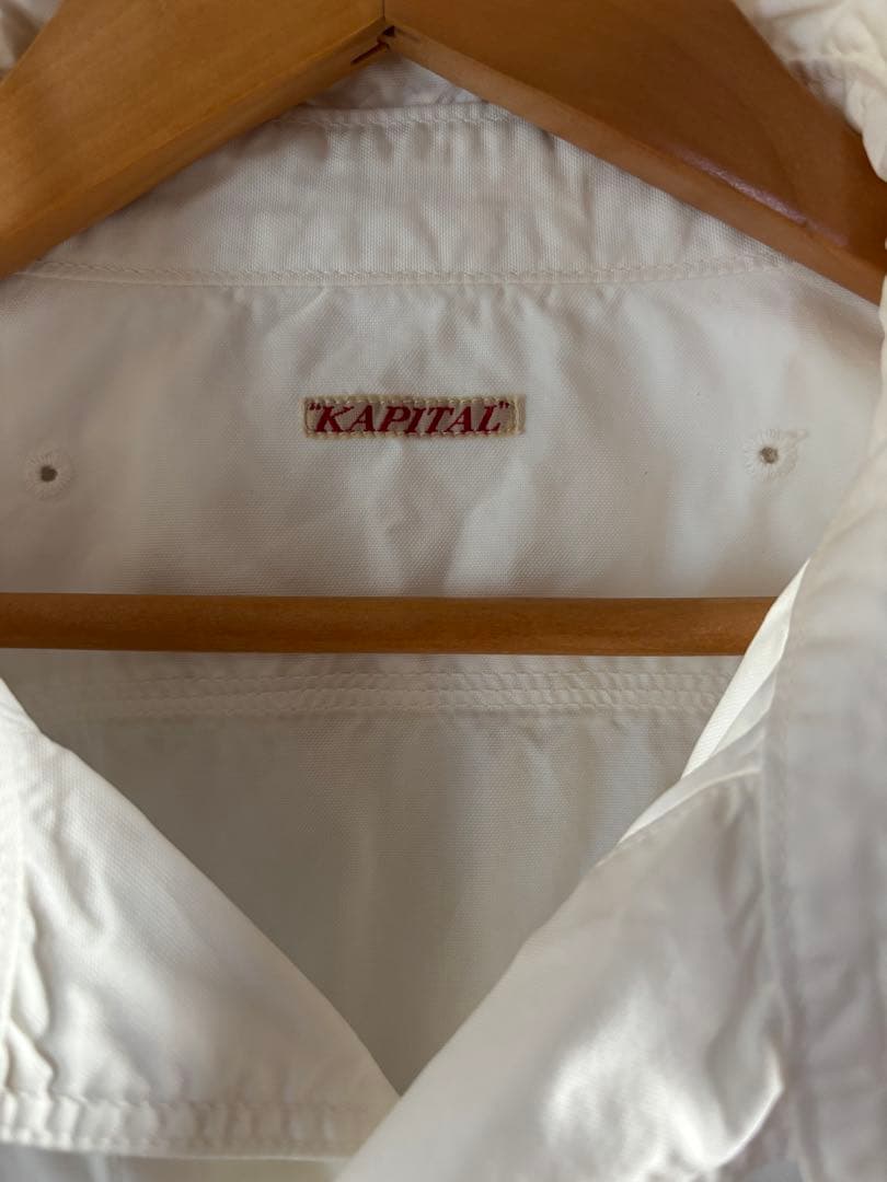 キャピタル KAPITAL コットンシャツ ホワイト ミリタリー ワークシャツ