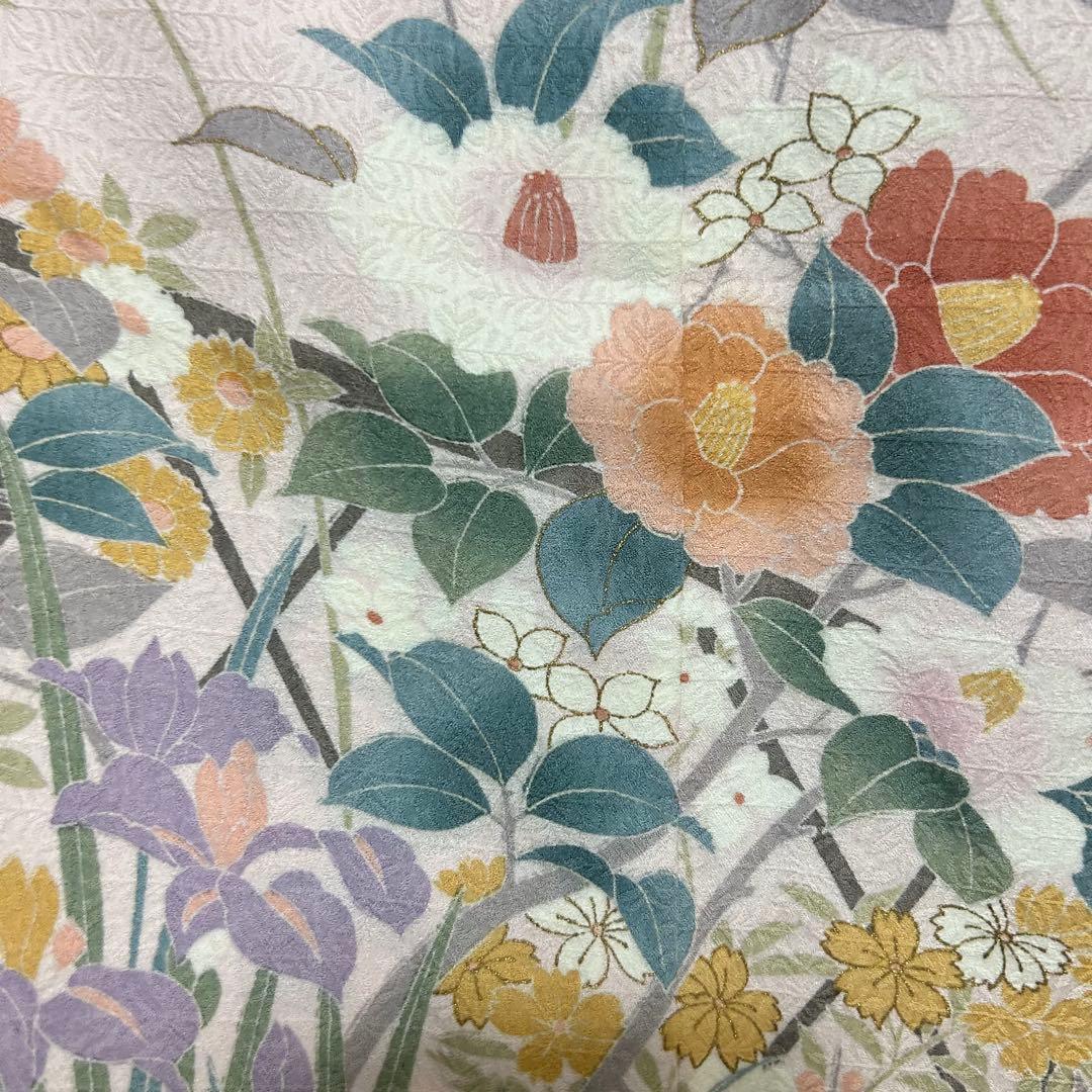 【 さらに値下げ 】　 色鮮やかな手描き友禅　訪問着　花柄　着物スキ倶楽部３１８