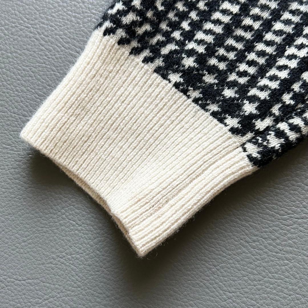 3003A美品 パーリーゲイツ カシミヤ100%千鳥格子ニット 近年