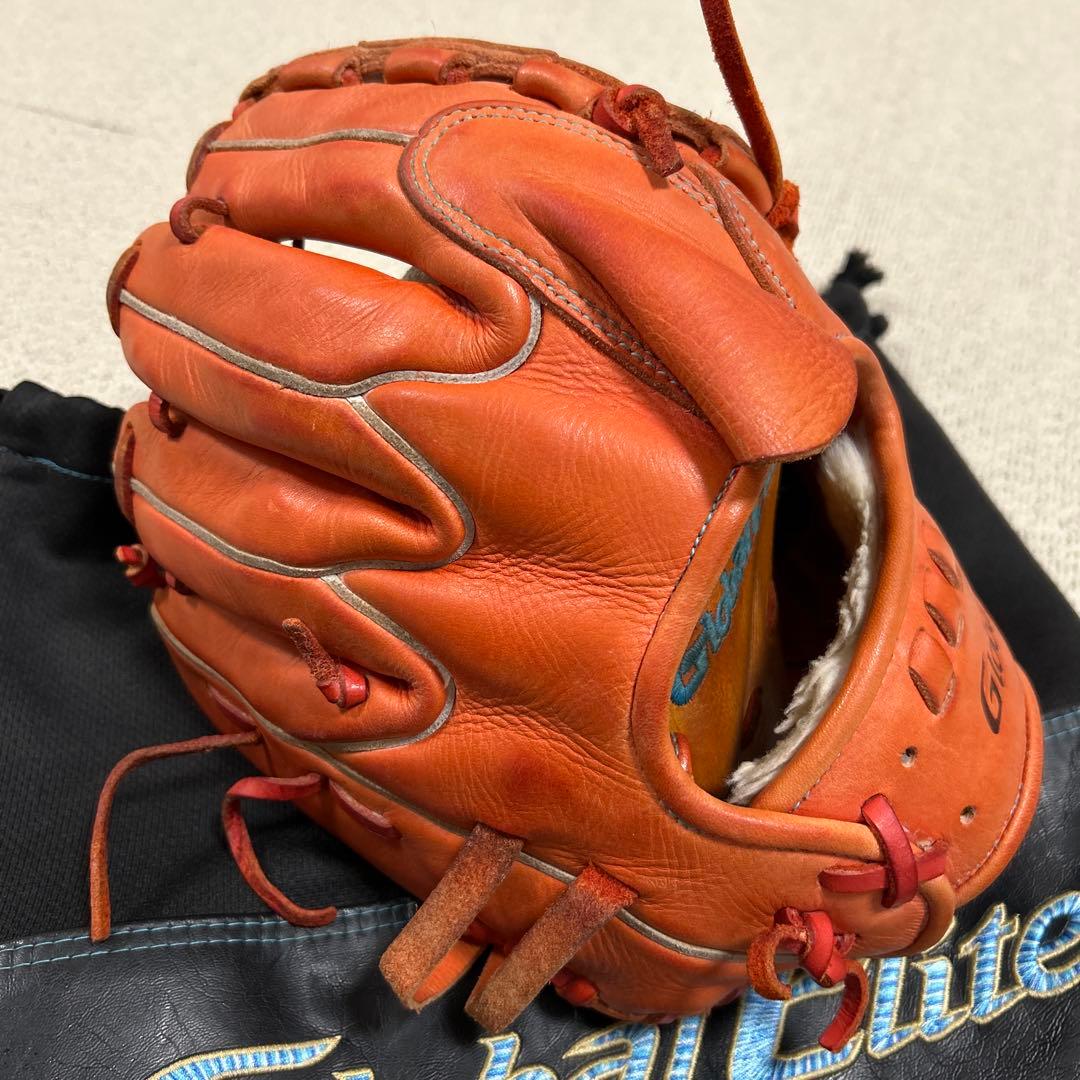 【ミズノ】グローバルエリート軟式投手用　グラブ　ダイバーシティブルー　専用袋付き