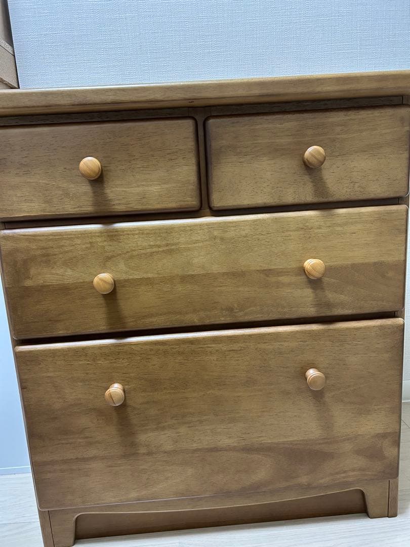 ナチュラルウッド 3段チェスト カリモク　木製　箪笥