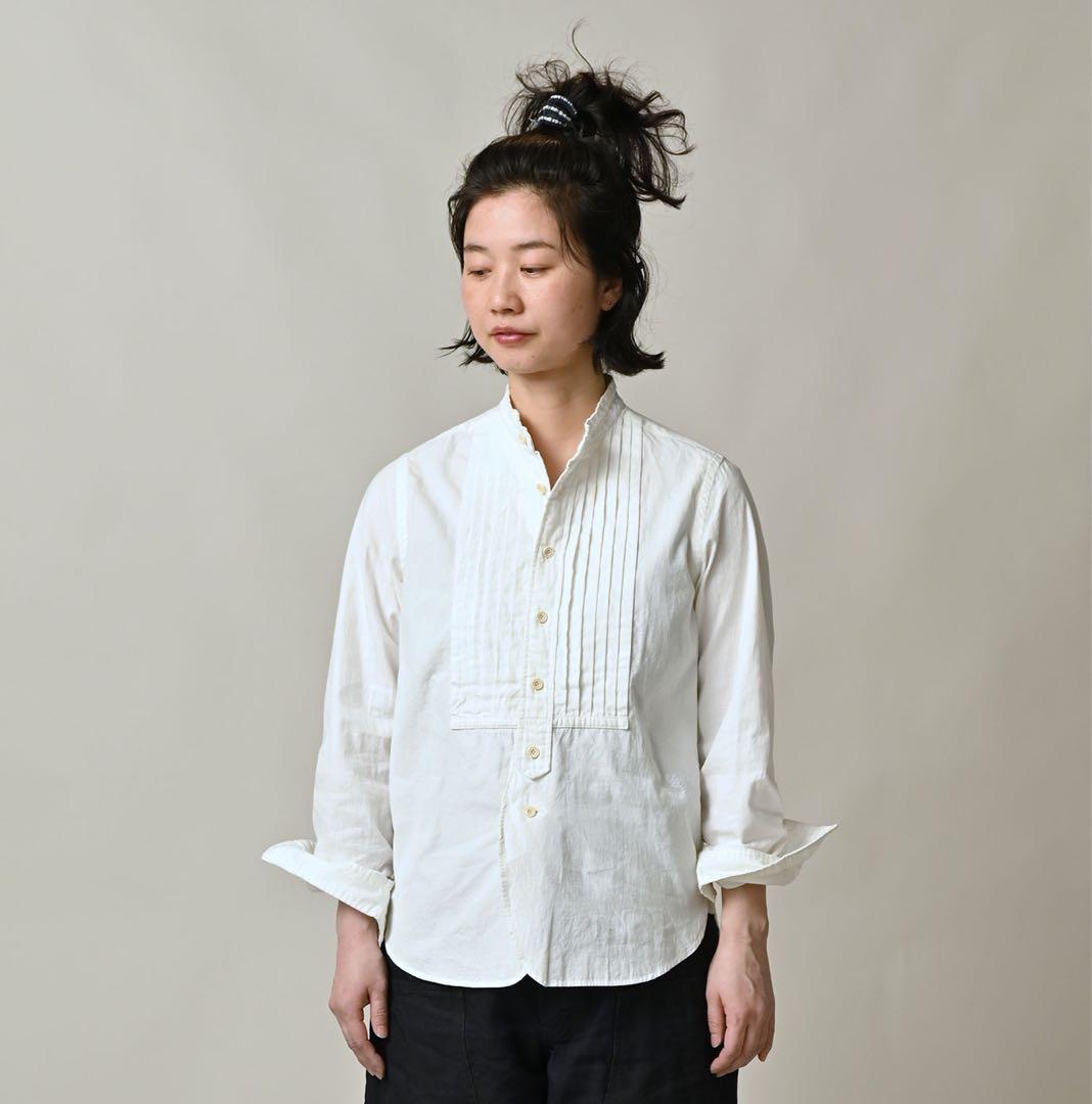 45R 藍職人 インドカディオックスの908ピンタックスタンドシャツ