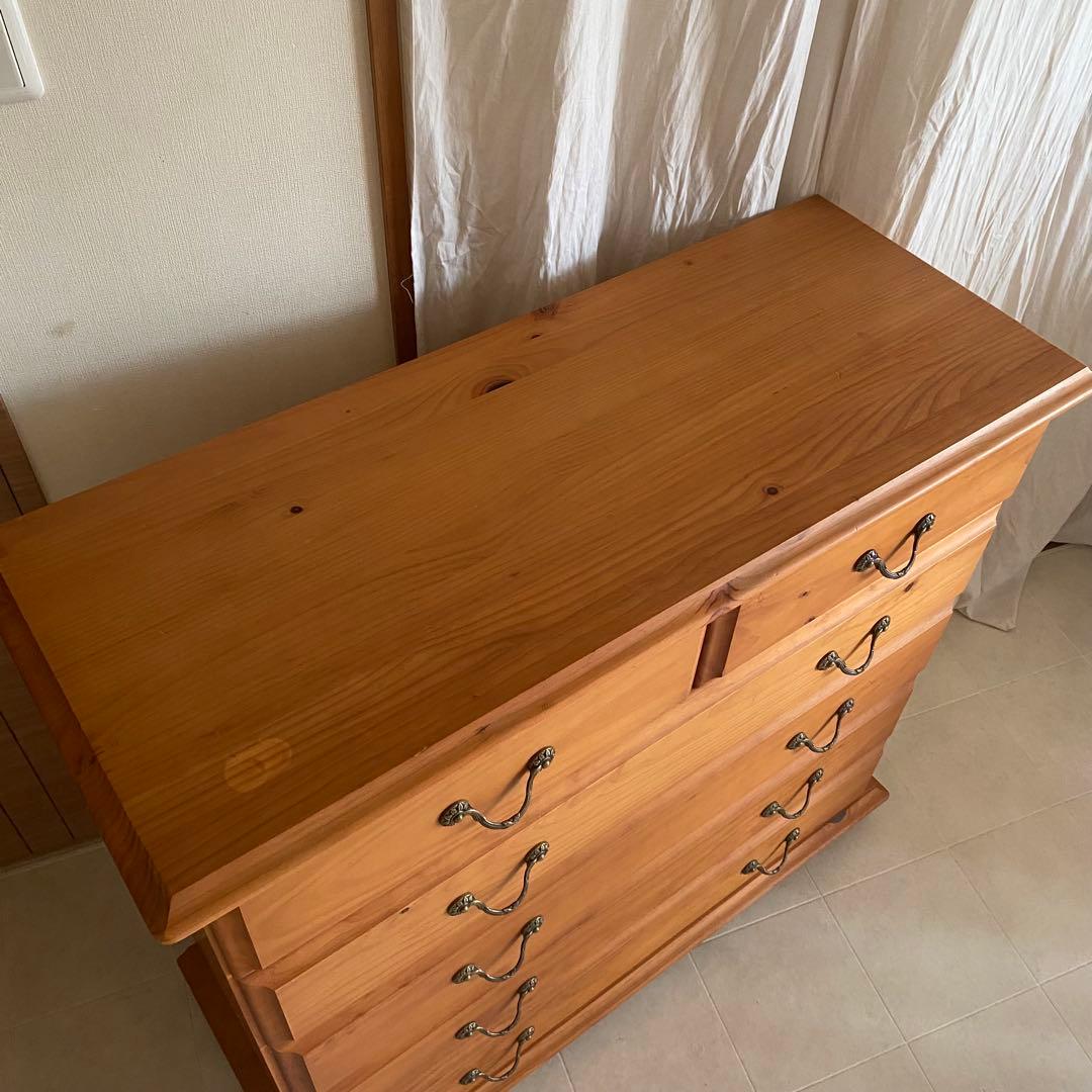 アンティーク　チェスト　カントリー　北欧　丸脚　フレンチカントリー　家具　棚