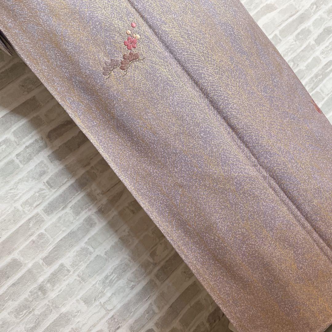 訪問着　フルセット　菊　梅　笹　松　手刺繍　金彩加工　着物　L1