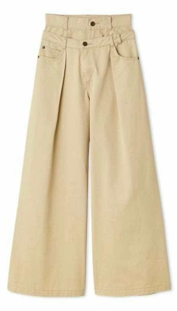 スナイデル　snidel レイヤードデザインパンツ　2025 新作 ベージュ