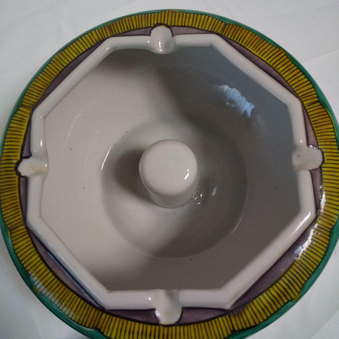 レトロ 陶器灰皿 九谷焼 泰幸窯 春夏秋冬