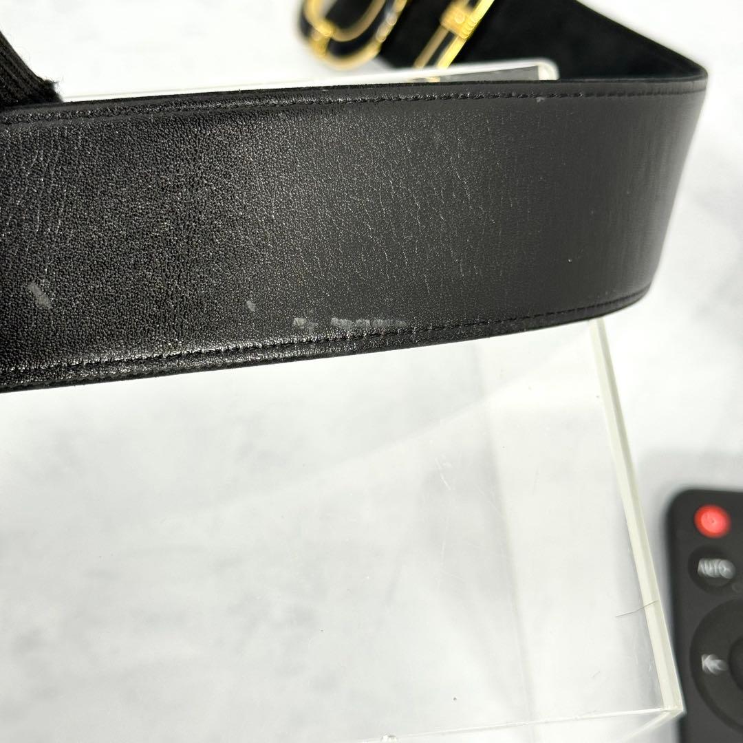 【vintage Dior】スエード ベルト ゴールド　ストーン 00s Y2K