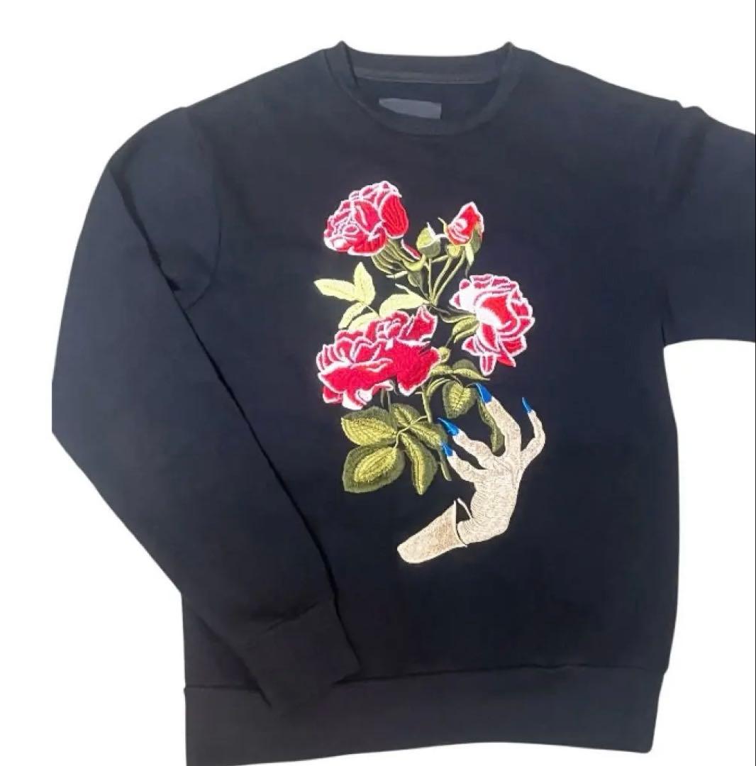 UNDERCOVER アンダーカバー 薔薇ハンド 刺繍裏起毛スウェット サイズ2