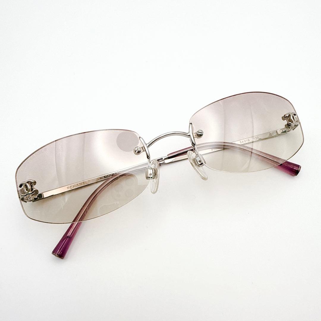 希少✨ CHANEL シャネル リムレス サングラス グラデーション ピンク