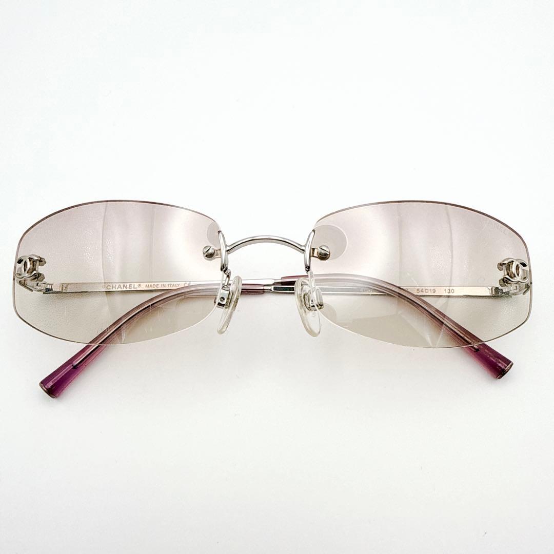 希少✨ CHANEL シャネル リムレス サングラス グラデーション ピンク
