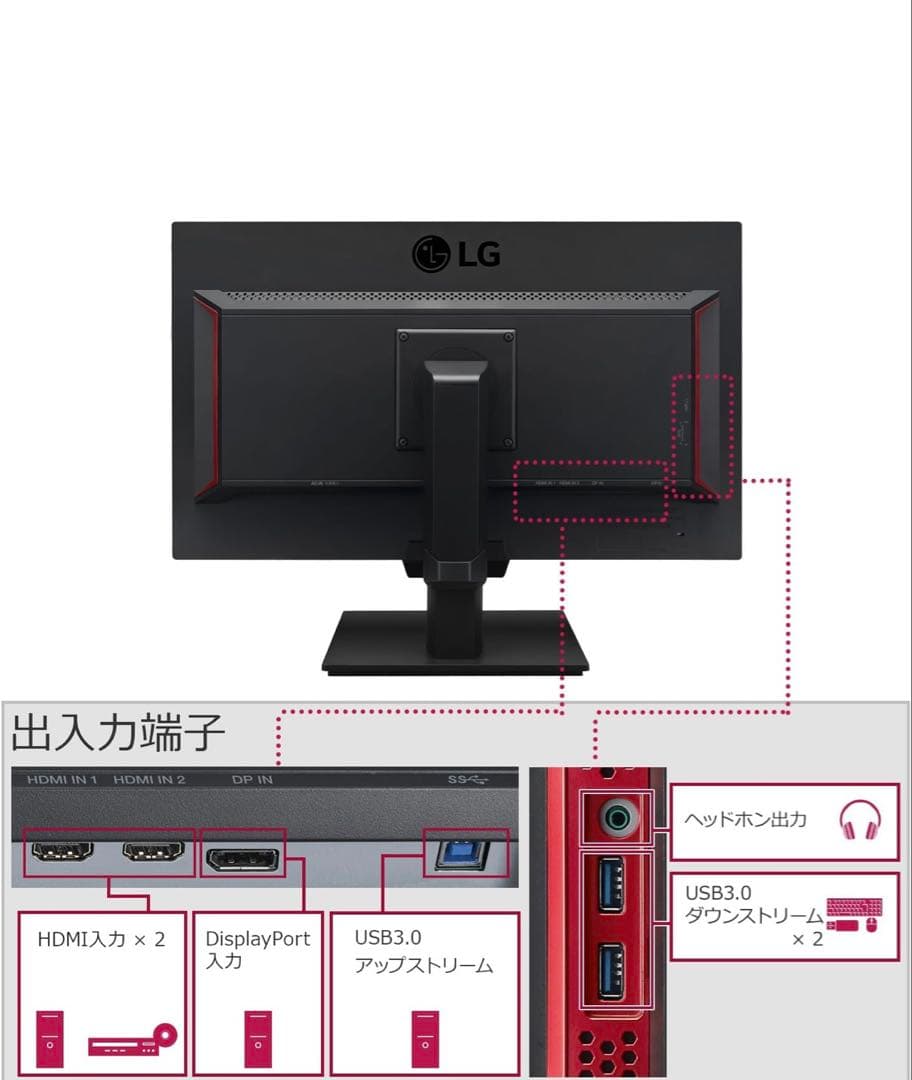 LG 24インチ 144Hz ゲーミングモニター　モニターアーム付き
