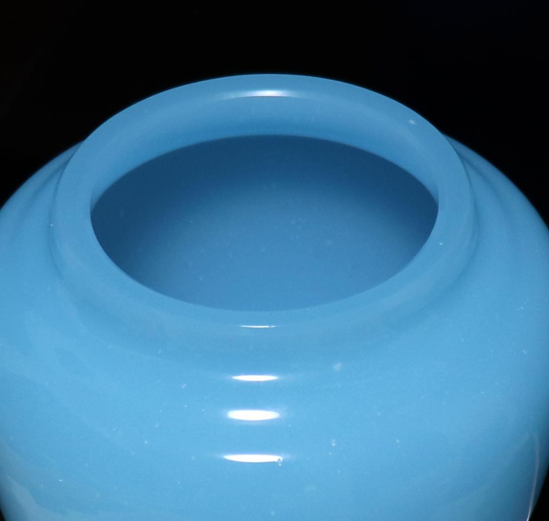 オールド・バカラ 珍品1970年 大型 スカイブルー オパーリンクリスタル製花瓶