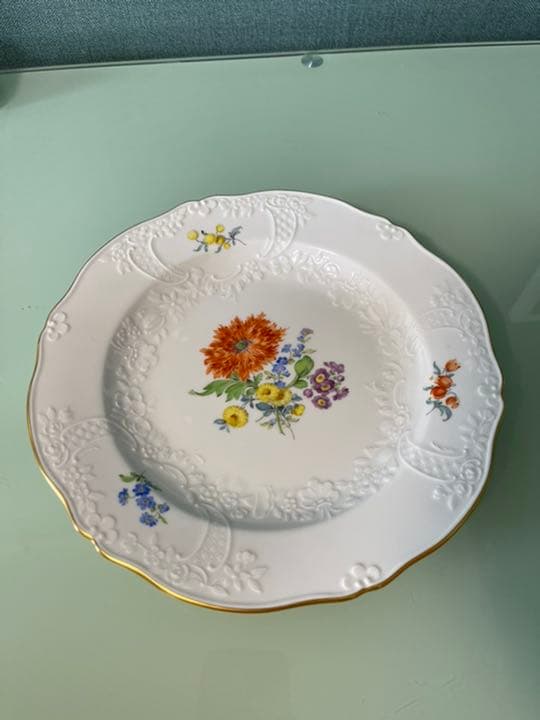 004 マイセン『三つ花』meissen    掛け皿　プレート　未使用品