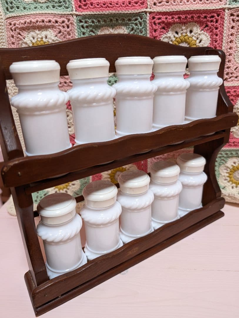 ヴィンテージ☆スパイスボトルラックセット＆マルチマット