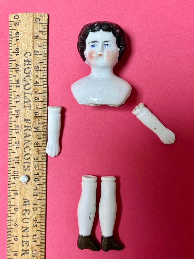 アンティーク　チャイナヘッドドール　パリアンドール　人形パーツ