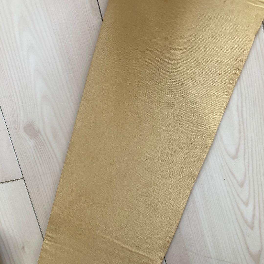 アンティーク名古屋帯　刺繍　しつけ糸付　大正ロマン　正絹　金駒刺繍　N66-26