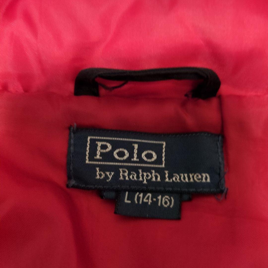 ラルフローレン ビックポニー刺繍 ダウンジャケット フーディ 黒 L14-16